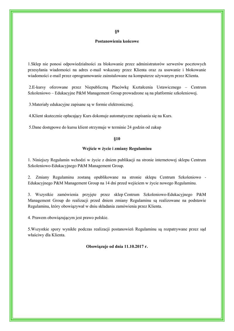 Jasny i prosty język w regulaminie