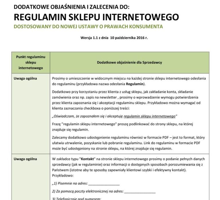 Praktyczny przewodnik: Jak skutecznie napisać regulamin sklepu онлайн