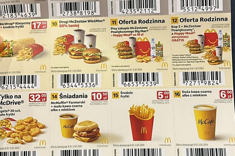 Oszczędzanie z kuponami McDonald's