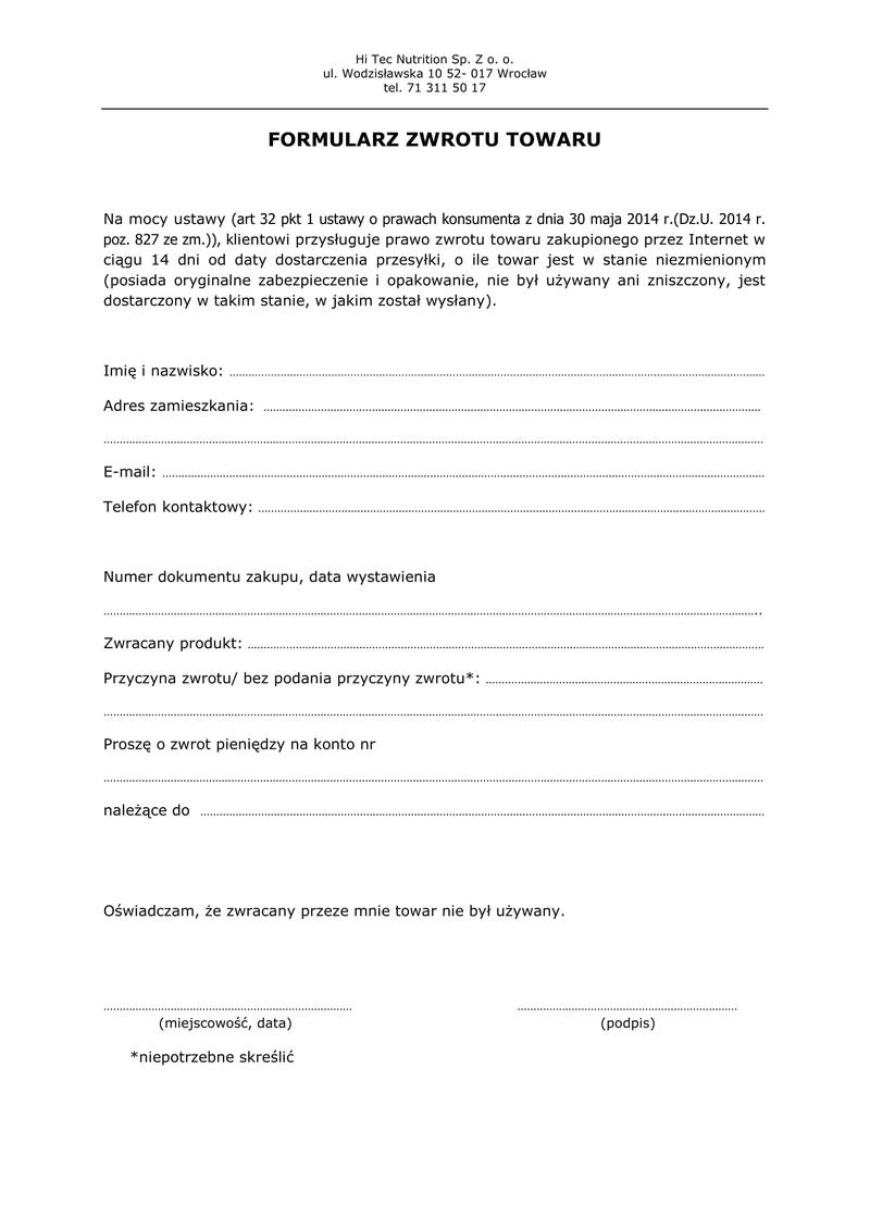 Reklamacja a zwrot różnice