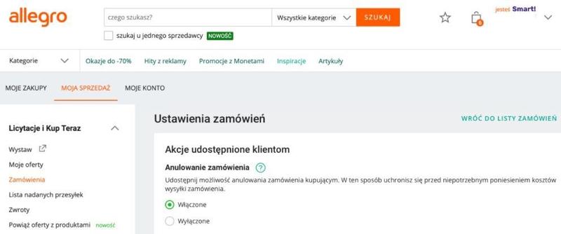 Anulowanie zamówienia w sklepie internetowym