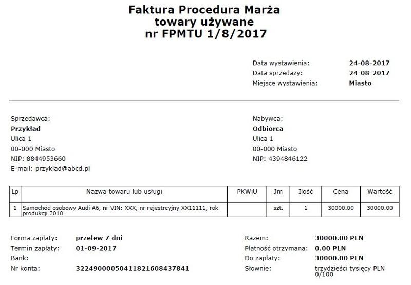 Księgowanie faktur VAT marża